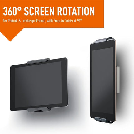 Durable Aluminium Wall Mounted Tablet Holder - Anti Theft Lockable & Rotatable 360° - Universal Mount for 7-13" iPad, Samsung, Surface & More - Security Bracket