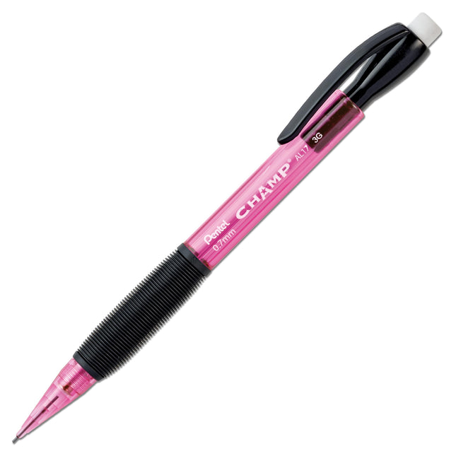 Pentel Champ Mechanical Pencil, (0.7mm), Pink Barrel, Box of 12 (AL17P)