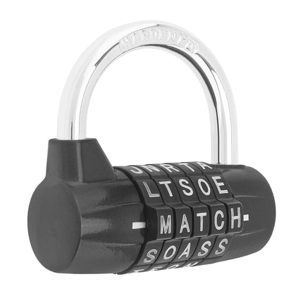 5 Letter Word Lock Combination Locks,Black