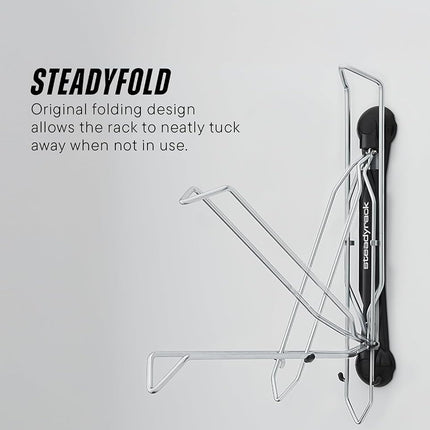 Steadyrack Bike Rack – Pivoting Mountain Bike Rack, Holds Up to 35 kg, Fits 24"-29" Wheels, 2.1"-2.8" Tyres, Foldable Wall Mount for Space-Saving Bicycle Storage - 2 Pack