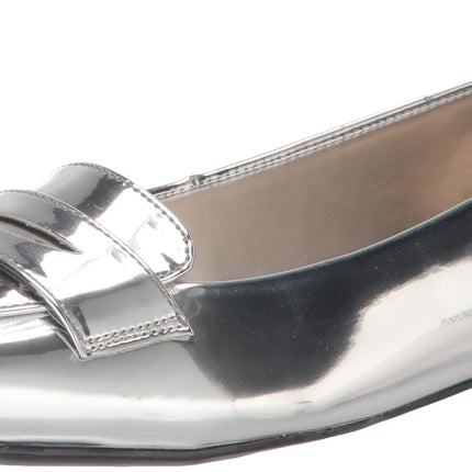 Nine West Women's LALLIN Ballet Flat, Silver 040, 