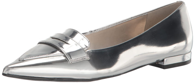 Nine West Women's LALLIN Ballet Flat, Silver 040, 
