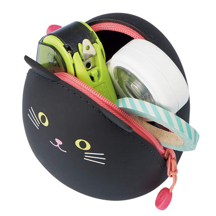 LIHITLAB PuniLabo Zipper Pouch, Egg-Shaped, Calico Cat (A7782-7), Medium: 2.2 Ã— 2.4 inches