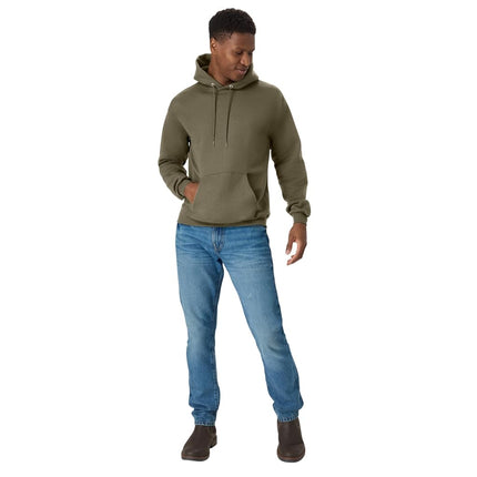 Hanes Men's EcoSmart Hoodie, Midweight Fleece, Pullover Hooded Sweatshirt, Fatigue Green, S