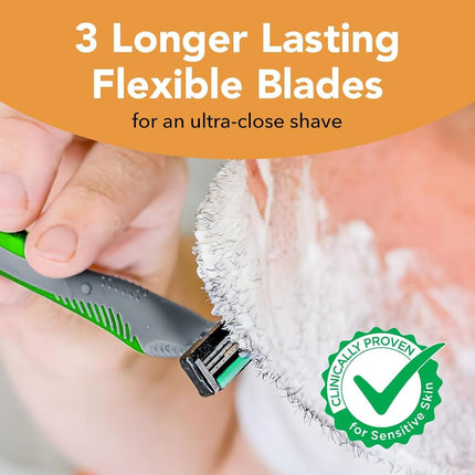 BIC Flex 3 Triple Blade Disposable Razor for Men, 8-Count