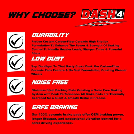 Dash 4 MD981 Premium Brake Pad, Semi-Metallic