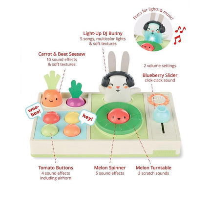 Skip Hop Baby Musical DJ Set Toy with Lights, Songs, Sound Effects, and Soft Textures, Farmstand Let The Beet Drop DJ Set (9M919210)