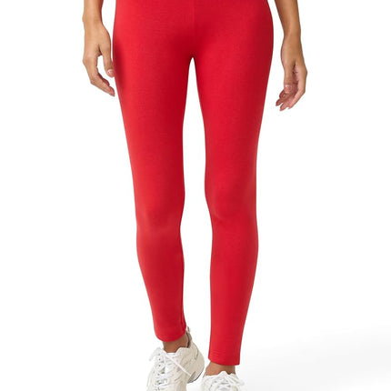 No Nonsense Womens Cotton Leggings, Red Hot, L