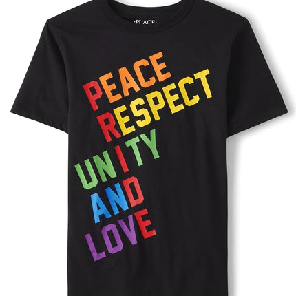 T-shirt à manches courtes et motif "Positive Vibes" pour garçons The Children's Place, collection Pride, taille S