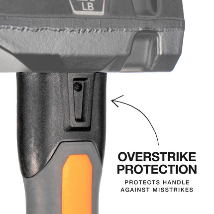 Klein Tools H80602 Sledgehammer, 2-1/2 Pound Blacksmith Hammer with Fiberglass Handle and Wedge Face, Shock-Resistant Design for Striking and Demolition, Includes Lanyard Hole