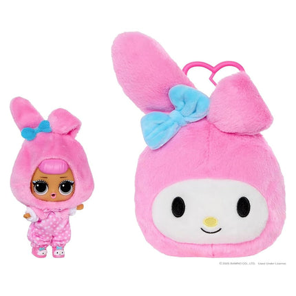 L.O.L. Surprise! Loves Hello Kitty Reversible Plush Surprise - Plush Sanrio Characters with Matching L.O.L. Tot, 5 Surprises and On-the-Go Keychain, For Ages 4+ Years, White