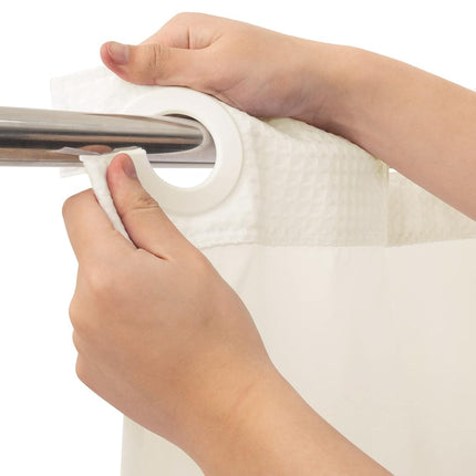 River Dream No Hooks Required Waffle Weave Shower Curtain with Snap in Liner - 71W x 74H,Hotel Grade,Spa Like Bath Curtain,Cream
