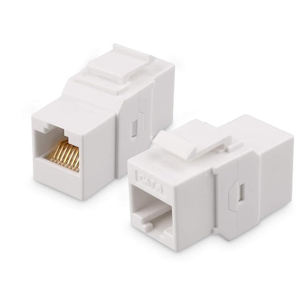 Cable Matters 2-Pack 1-Port Ethernet Wall Plate, White, Cat6 Wall Plate, Cat5e Ethernet Outlet with White RJ45 Keystone Jack