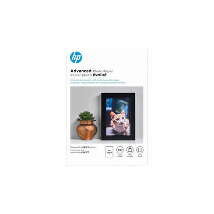 HP Photo Paper Advanced, Glossy, 4x6, 100 Sheets