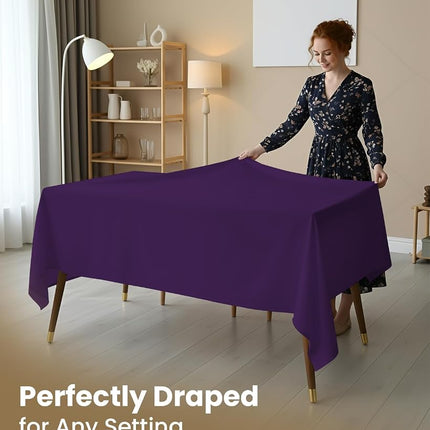 Utopia Kitchen Rectangle Tablecloth, 2-Pack 60 x 102 Inch, Purple