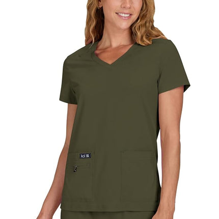 KOI Grey Melange Women's Medical Scrubs Shirts, ol