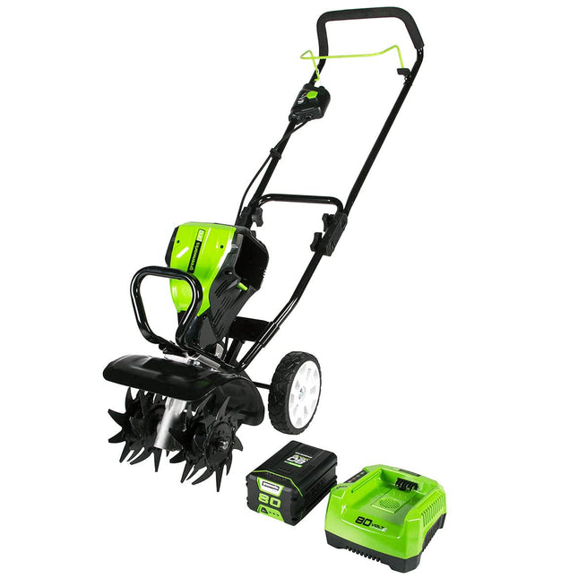 GreenWorks TL80L210 Pro 80V 10-Inch Tiller, 2Ah Ba