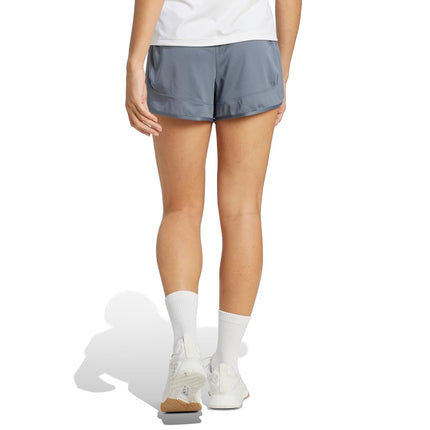 adidas Women's Pacer Essentials Knit High-Rise Shorts, Onix/White, XS 3 inch