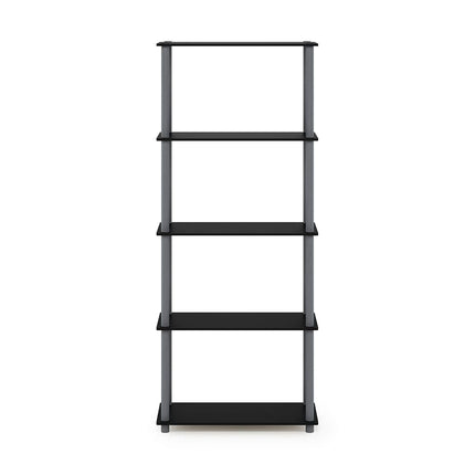 Furinno TURN-N-TUBE 5-Tier Tool-Free Corner Shelf, Black