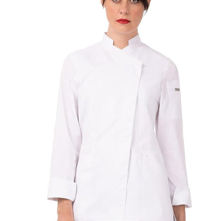 Chef Works Women's Marrakesh V-Series Chef Coat Jacket, White, Medium