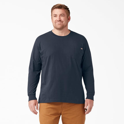 Dickies Men's Long Sleeve Heavyweight Crew Neck T-Shirt, Dark Navy, 3XL
