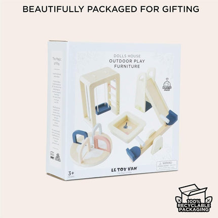 Le Toy Van - Wooden Dolls house Outdoor Play Furniture | Girls & Boys 5 Piece Outdoor Play Set – Suitable for Ages 3+