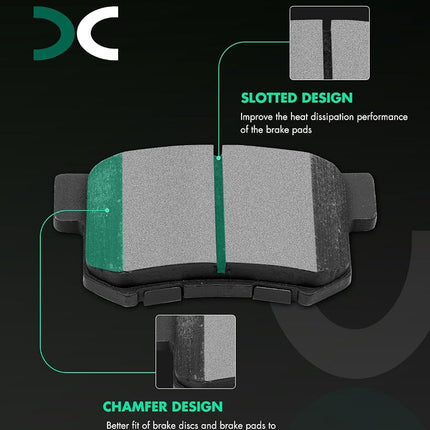 SCITOO D787 D536 Front Rear Ceramic Brake Pads Sets Fit for Acura CL 2001-2003, RL 1999-2004, TL 1999-2008
