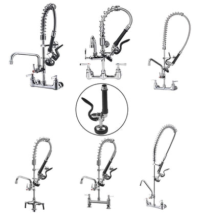 KWODE Pre-Rinse Spray Valve Head for All Commercial Kitchen Sink Faucet, High Pressure Dish Sprayer Nozzle with Hand Grip Assembly Replacement Kit for Restaurant Industrial Faucets