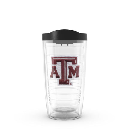 Tervis Texas A and M University Emblem Individual Tumbler with Black Lid, 16 oz, Clear