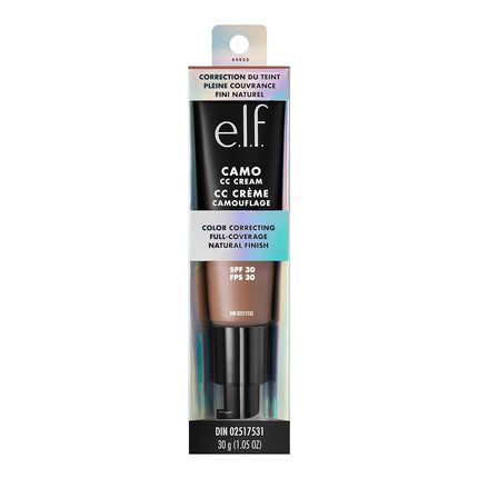 e.l.f. Camo CC Cream, Color Correcting Medium-To-Full Coverage Foundation, Improves Skin Texture & Tone, Vegan & Cruelty-Free, Deep 540 N