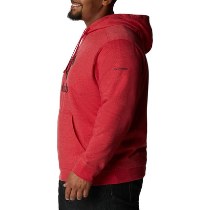 Columbia Sudadera con capucha Trek para hombre, color rojo Mountain Red Heather/CSC Stacked Logo, talla pequeña