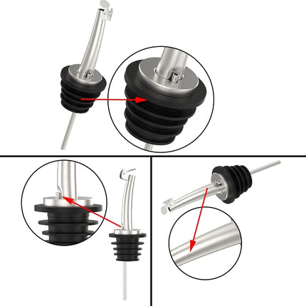 20 Pcs Oil Spout Liquor Bottle Pourer Spouts for About 3/4" Bottle Mouth