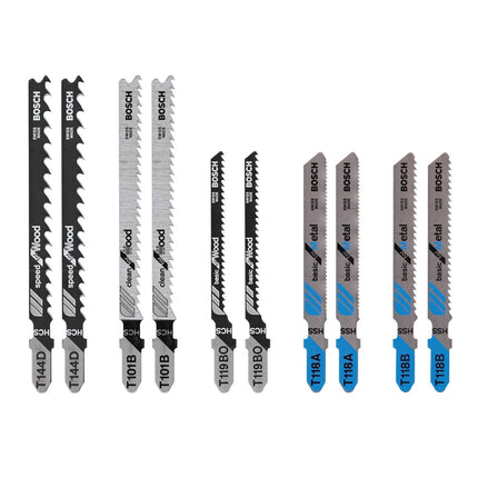 Bosch T5002 10-Piece Assorted T-Shank Jig Saw Blade Set