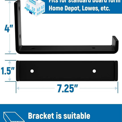 LEOPO 8 inch Shelf Bracket for DIY Floating Shelf, 1/5 inch Thick Heavy Duty Bracket, 6 Pack