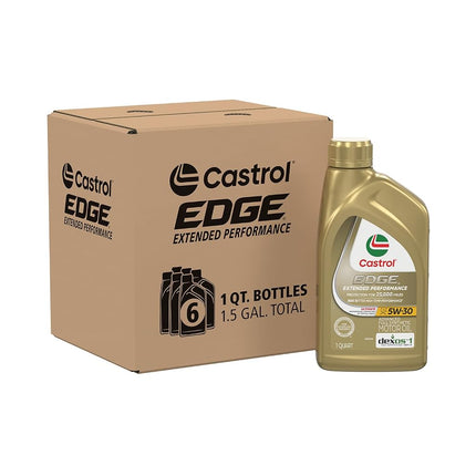 Castrol 06243 EDGE 5W-30 Extended Performance Synthetic Motor Oil - 1 Quart Bottle, (Pack of 6)