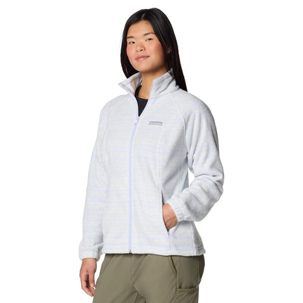 Columbia Women's Benton Springs Printed Full Zip, Snowdrift Madras Tonal, XXL