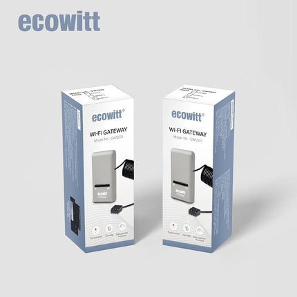 ECOWITT Wi-Fi Gateway Weather Station GW1200, with Built-in Temperature, Humidity, and Barometric Sensors, IoT Ready, Supports Ecowitt Sensors Developed, USB Power, 433 MHz