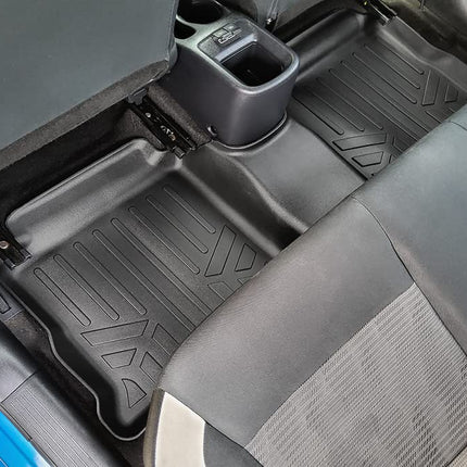 SMARTLINER Custom Fit All Weather 2 Row Floor Mats & Cargo Liner Set Black Compatible with 2020-2023 Nissan Versa (Only Fits Automatic Transmission)