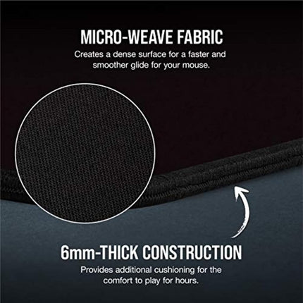 Corsair MM350 PRO Premium Spill-Proof, Stain-Resistant Cloth Gaming Mouse Pad (93 x 40 cm Surface, Micro-Weave Fabric, 4 mm Thick Plush Rubber, Durable Anti-Fray Edges) Extended XL, Black