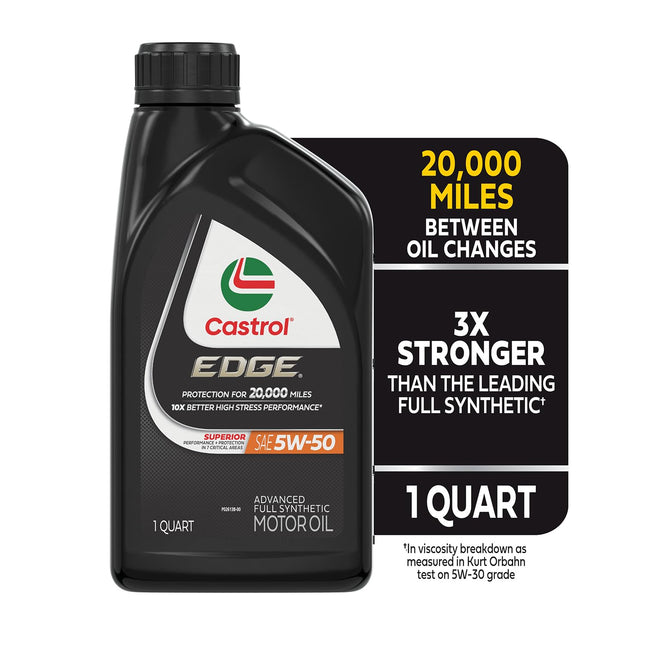 Castrol 06250 Edge 5W-50 SPT Synthetic Motor Oil - 1 Quart Bottle, (Pack of 6)
