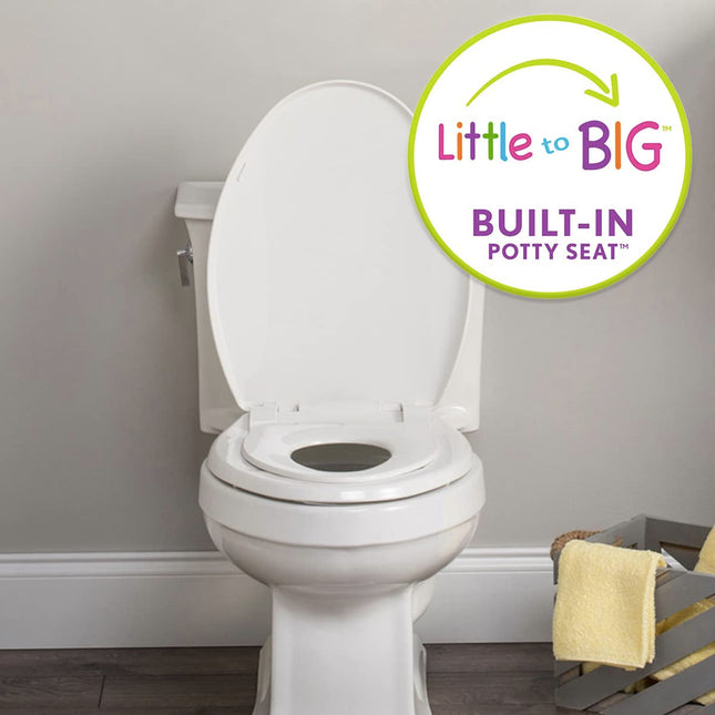 Asiento de inodoro combinado para adulto y niño Nextstep Round Little to Big en blanco