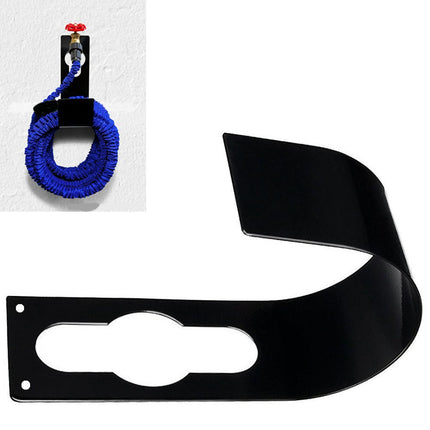 Garden Hose Hanger Wall Mount Heavy Duty Metal Hose Holder Hook for 150ft Hose (Large, Black)