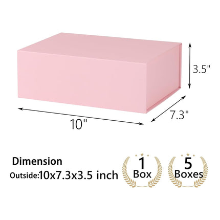 MUMUPACK Pink Gift Box,10x7.3x3.5 Gift Boxes With Lids For Presents Includes Ribbon And Diy Printable Sticker Paper,Bridesmaid Proposal Box,Magnetic Gift Box For Birthday,Wedding,Graduation