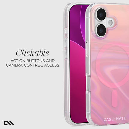 Case-Mate Soap Bubble iPhone 17 Case [Compatible with MagSafe] - Stylish Phone Case for Women with 12ft Drop Protection - Premium Magnetic Cover for iPhone 17 - Peach Iridescent