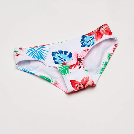 Kanu Surf Girls' Addie UPF 50+ Beach Sport Racer Bikini 2-Piece Swimsuit, Peggy White, 12