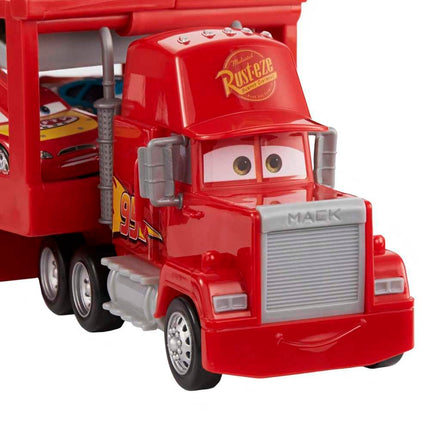 Disney and Pixar Cars Mack Hauler, 13-inch Toy Transporter Truck with Ramp & Carry Storage for 12 Vehicles, Gift for Kids Ages 4 Years Old & Up, HDN03