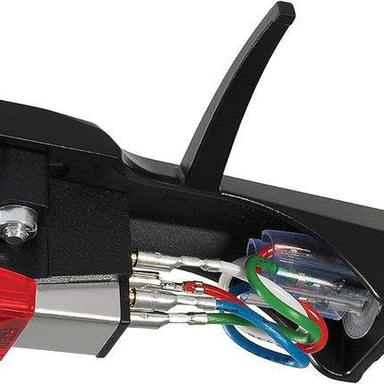 Audio-Technica AT-XP5/H Dual Moving Magnet Stereo DJ Cartridge with Headshell Red