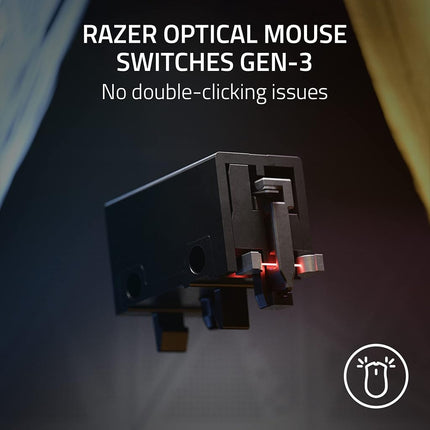 RAZER DeathAdder V3 Wired Gaming Mouse: 59g Ultra Lightweight - Focus Pro 30K Optical Sensor Fast Switches Gen-3 8K Hz HyperPolling 6 Programmable Buttons Ergonomic Speedflex Cable Black