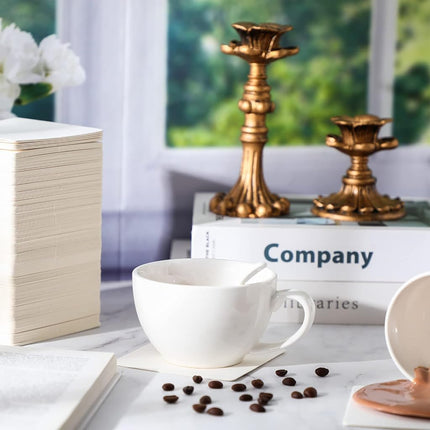 TaoBary 800 Pcs Cardboard Paper Coasters Bulk 4 Inch Square Blank,White