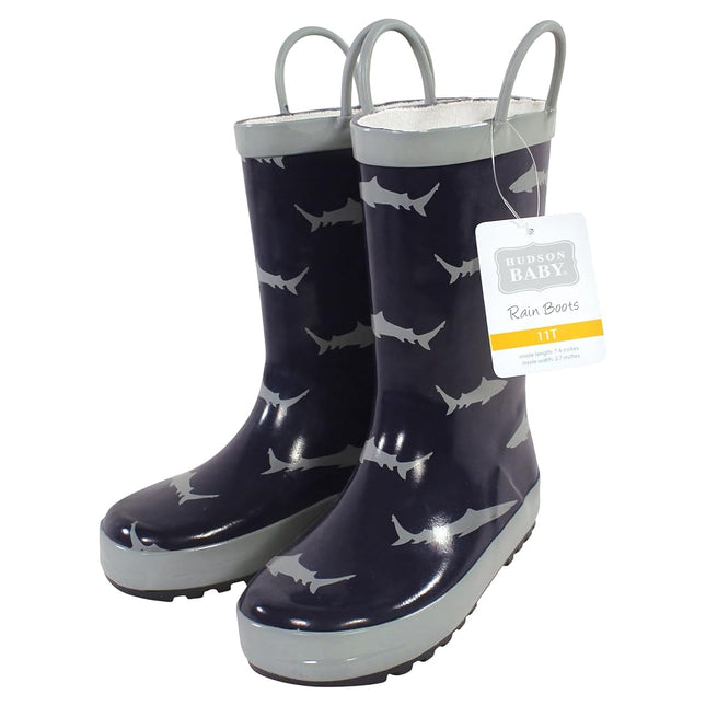 Hudson Baby Unisex-Child Rain Boots, Sharks, 11 Toddler